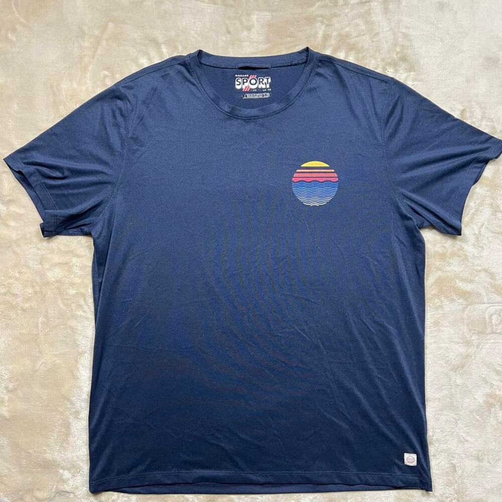 Marine Layer Weekend Sport Performance T-shit in Dark Blue/Grey Size Large